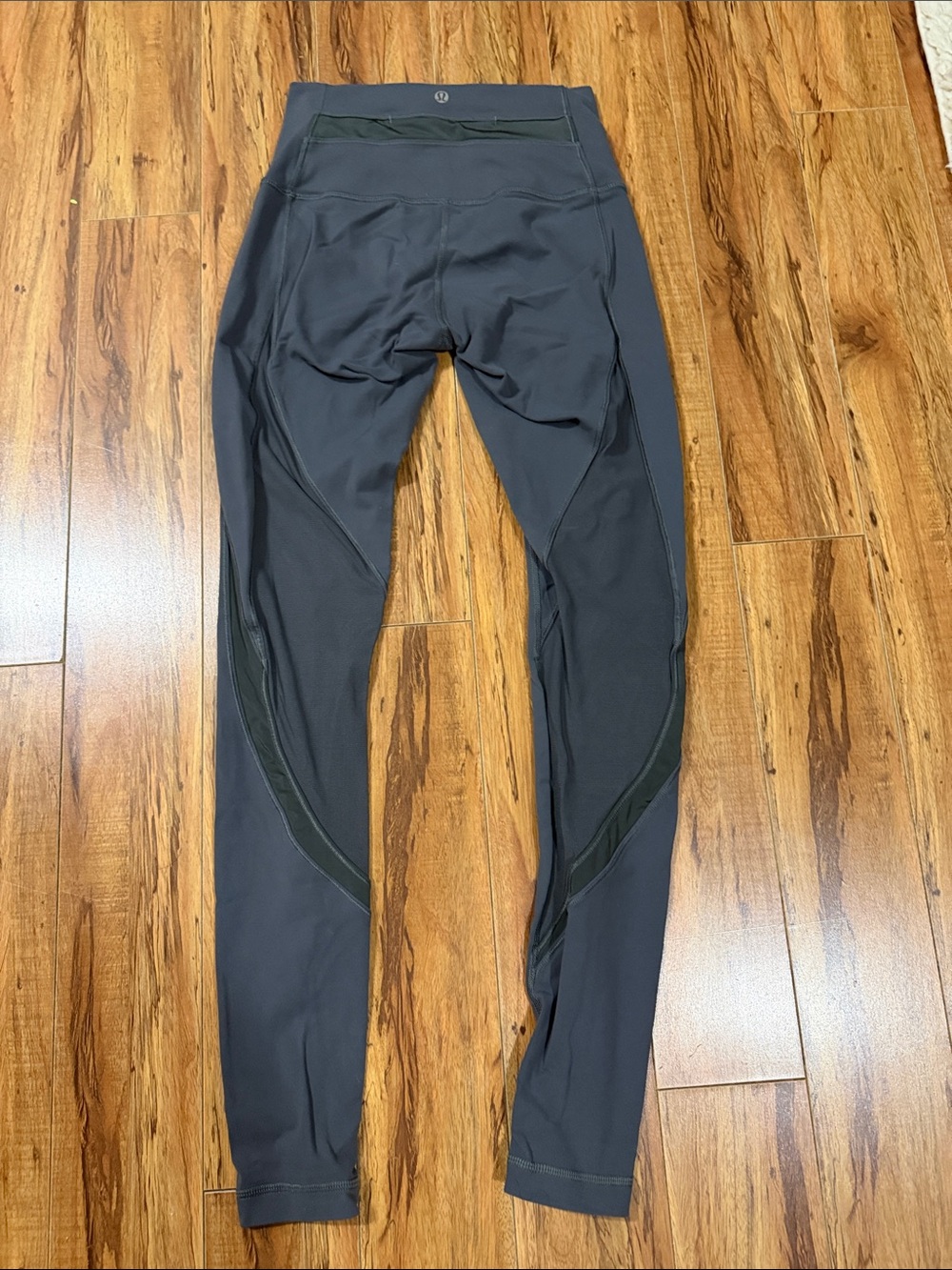 lululemon athletica Girls' Charcoal Gray Athletic Leggings with Gloss Panels